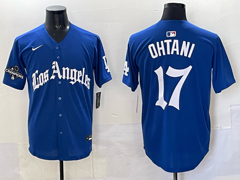 Men Los Angeles Dodgers #17 Ohtani Blue 2025 Nike MLB Jersey style 007